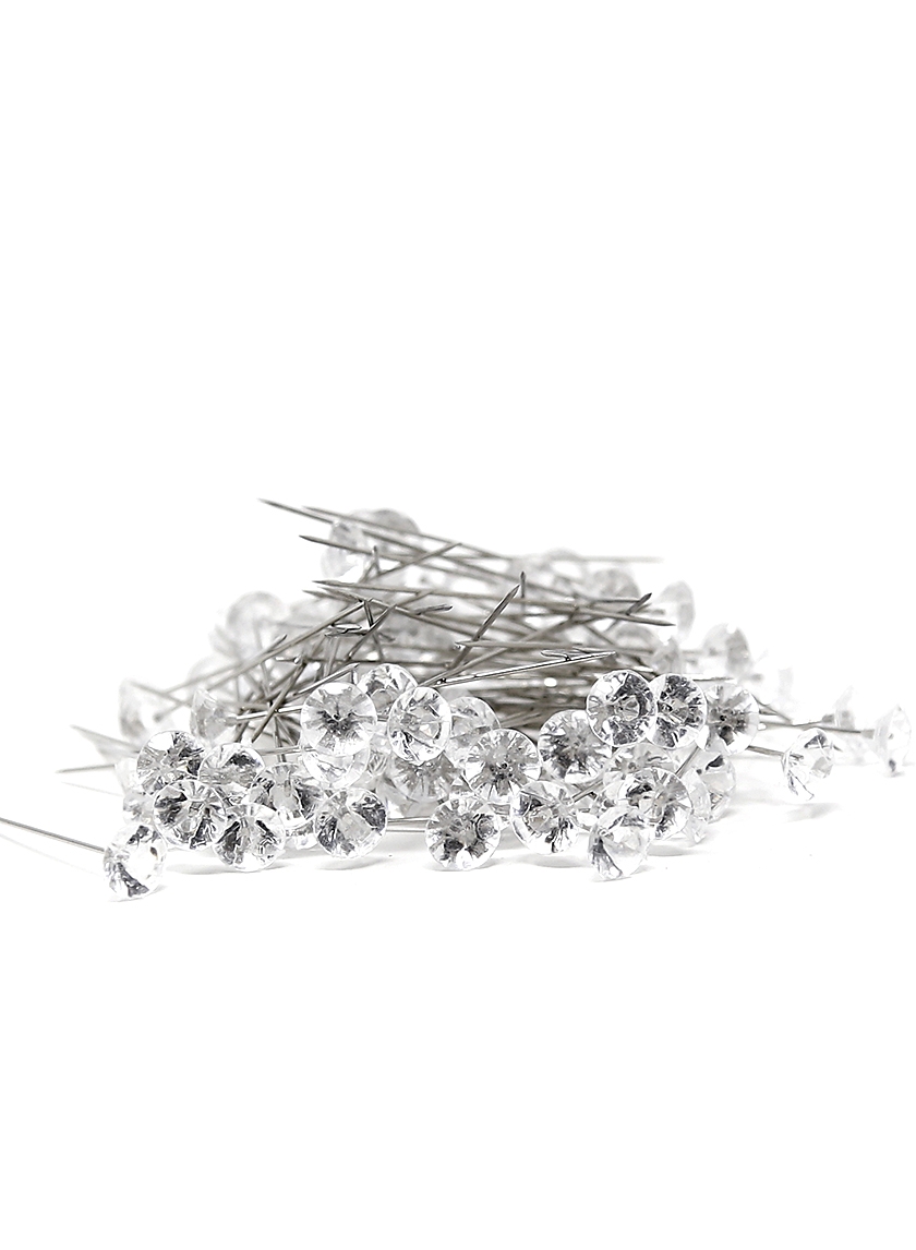OASIS Lomey 2in Clear Diamante Pins, Set of 100