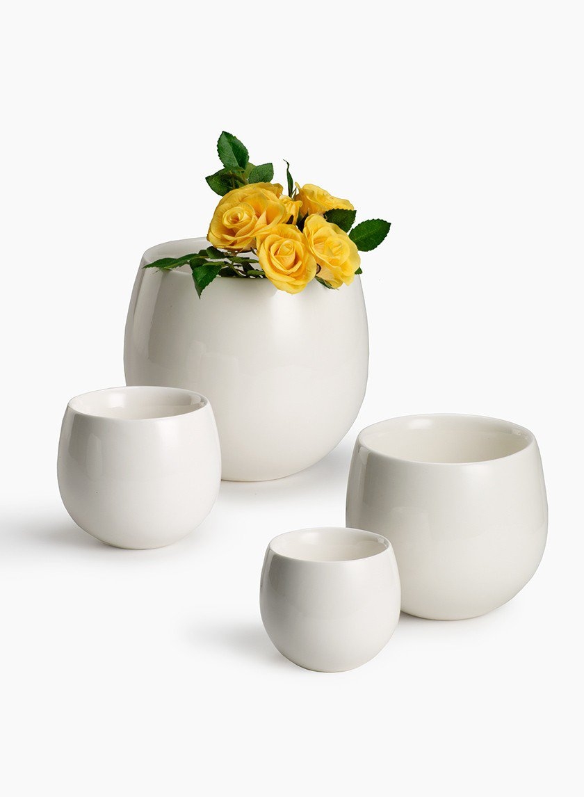 Buy Decorative White Bowl Vase Wholesale| Jamali