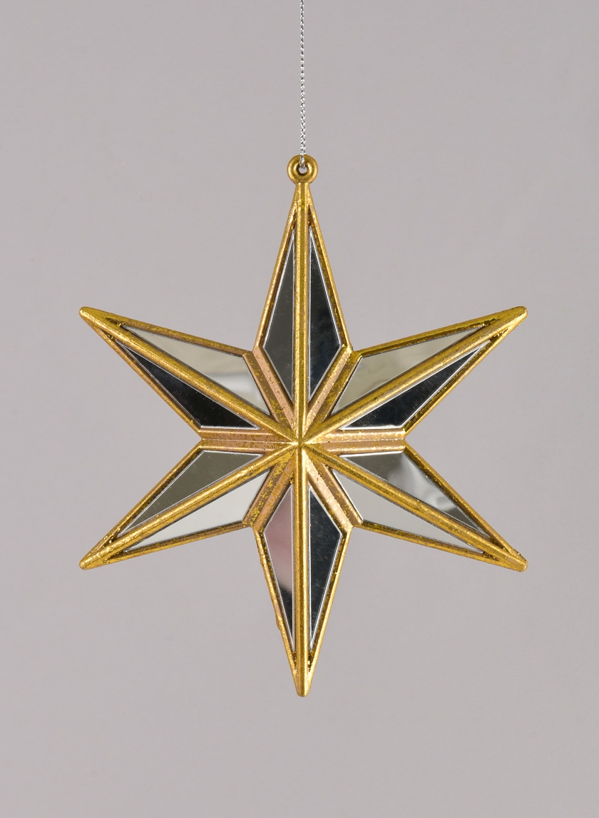 5in Antique Gold Mirror Star Ornament