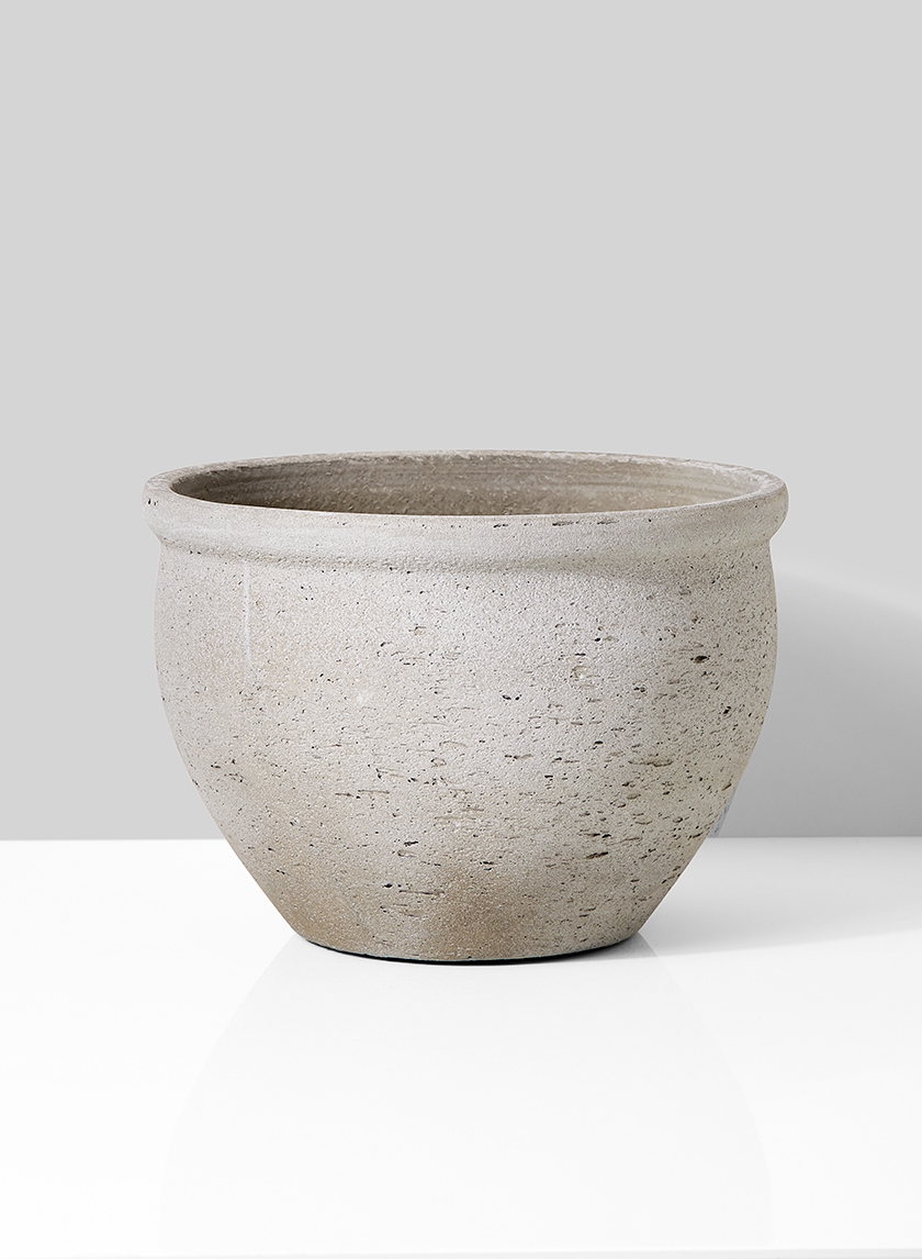 natural cement fishbowl planter
