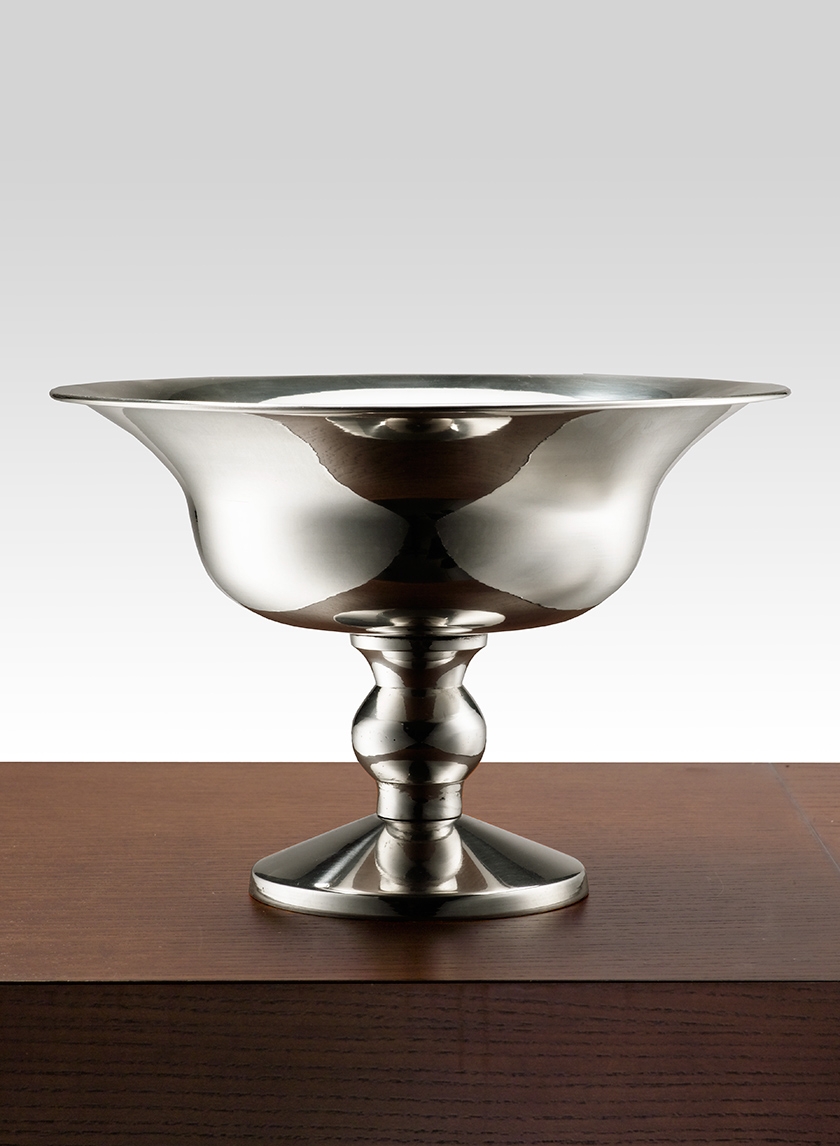 nickel pedestal compote floral centerpiece vase