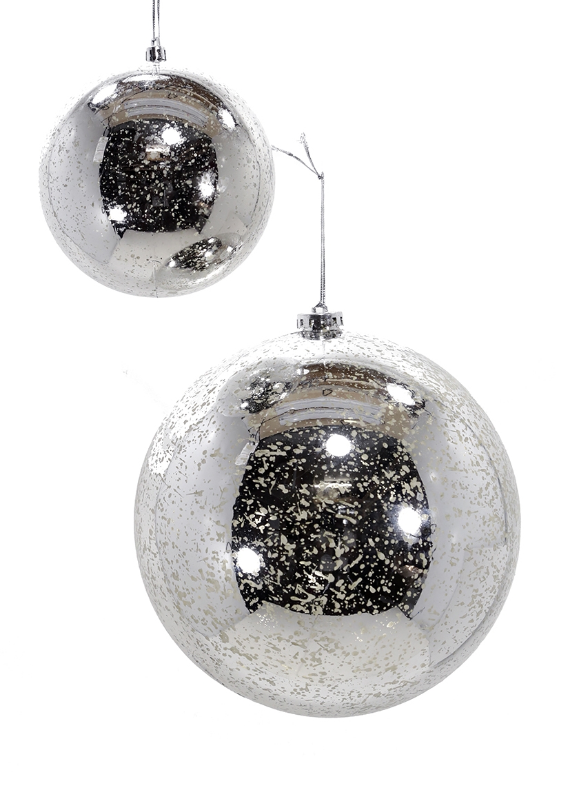 Buy 4 3/4in Silver Mercury Glass Plastic Ornament Ball