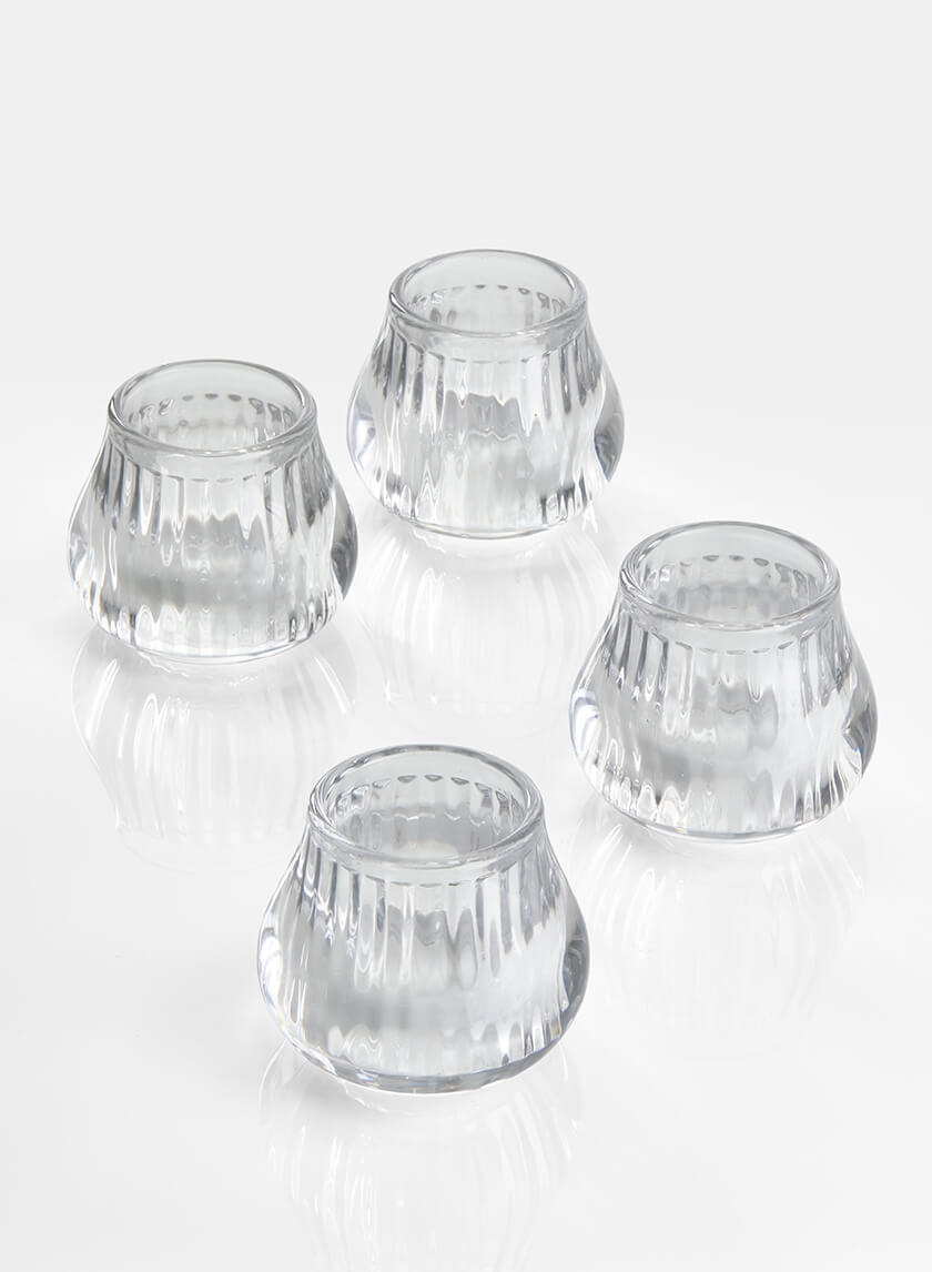 Clear Glass Bulb Votive Holder, Set of 4