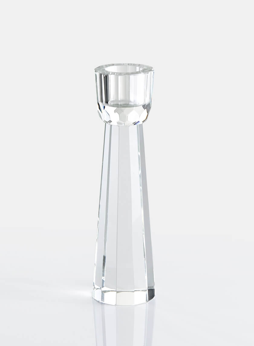 5 ¾in Faceted Crystal Candlestick