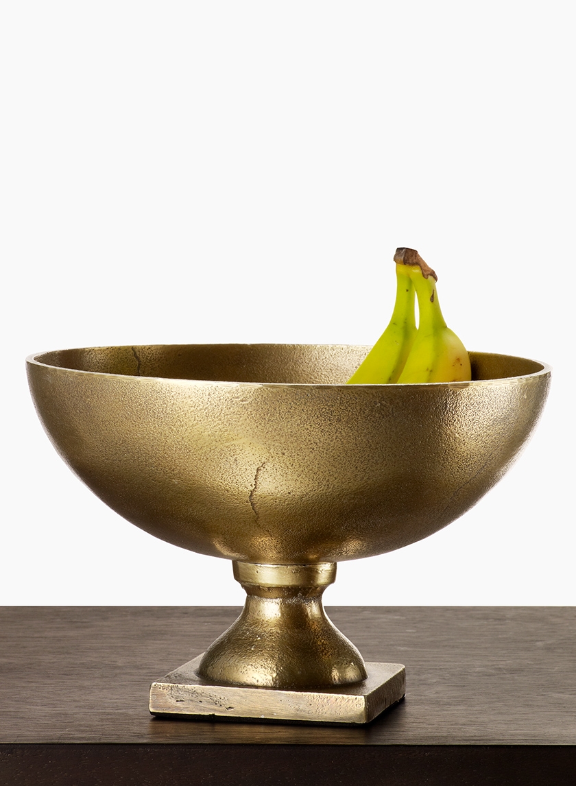10in Antique Brass Footed Bowl
