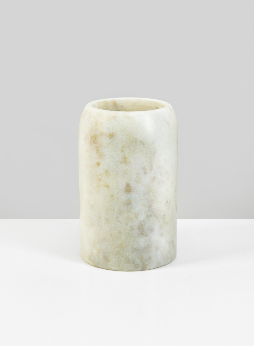 4in Ashgabat Beveled Marble Cylinder Vase