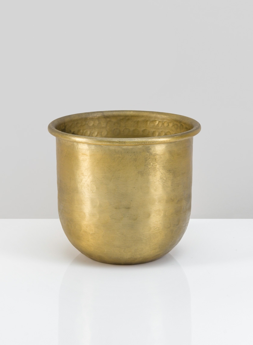 4in LuckNow Brass Look Aluminium Pot