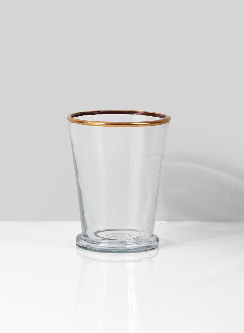 Gold Rim Glass Julep Cup Vase