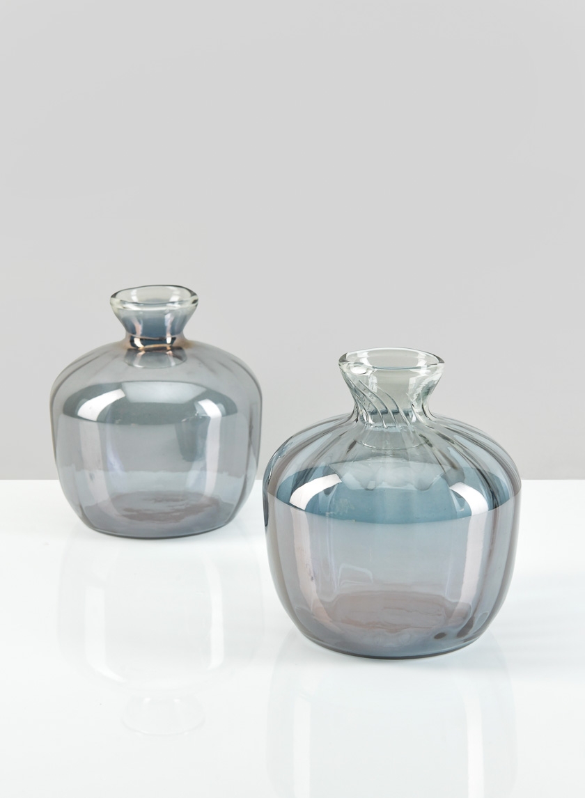5in Dijon Grey Luster Vase, Set of 2
