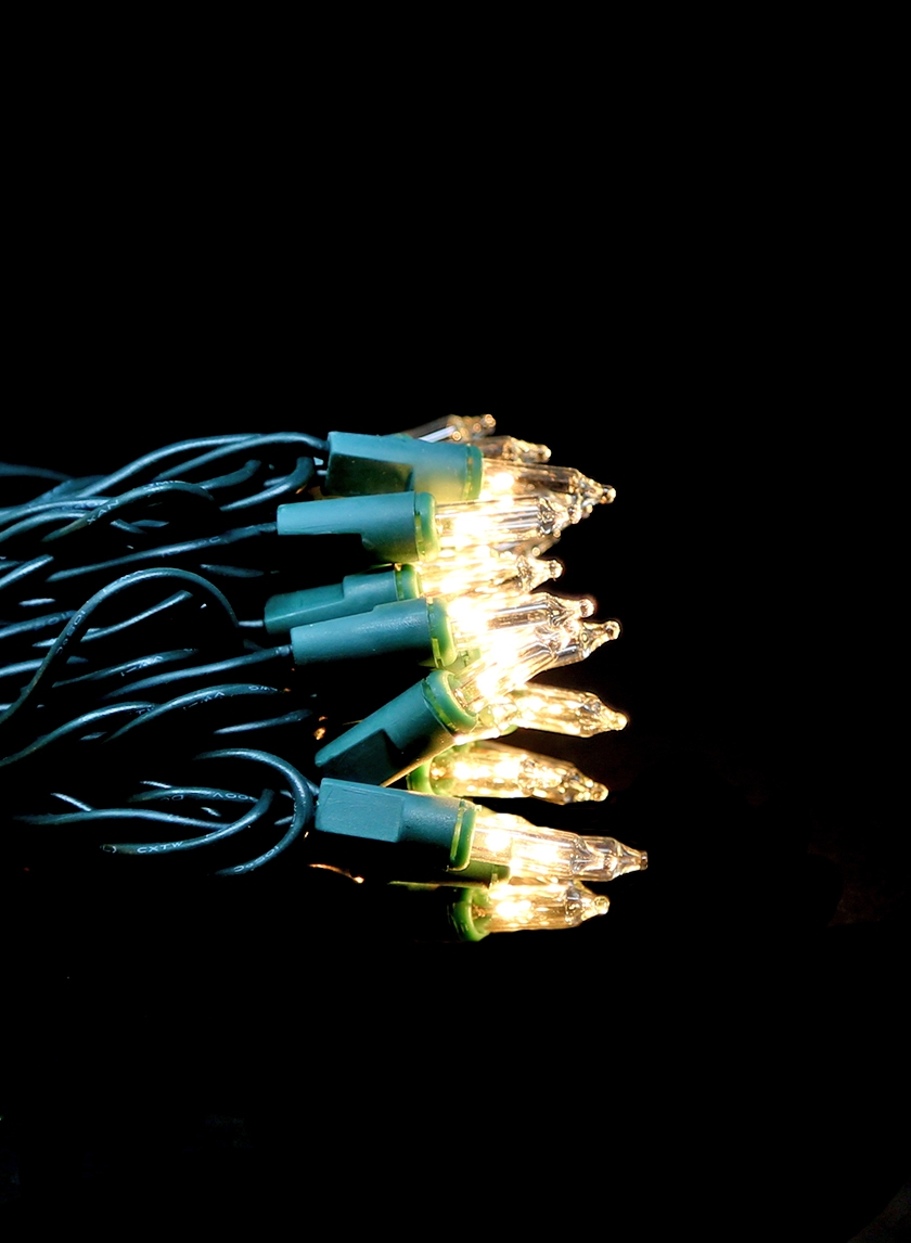 Buy 100 Super Bright Clear Light Set on Green Wire Wholesale Online