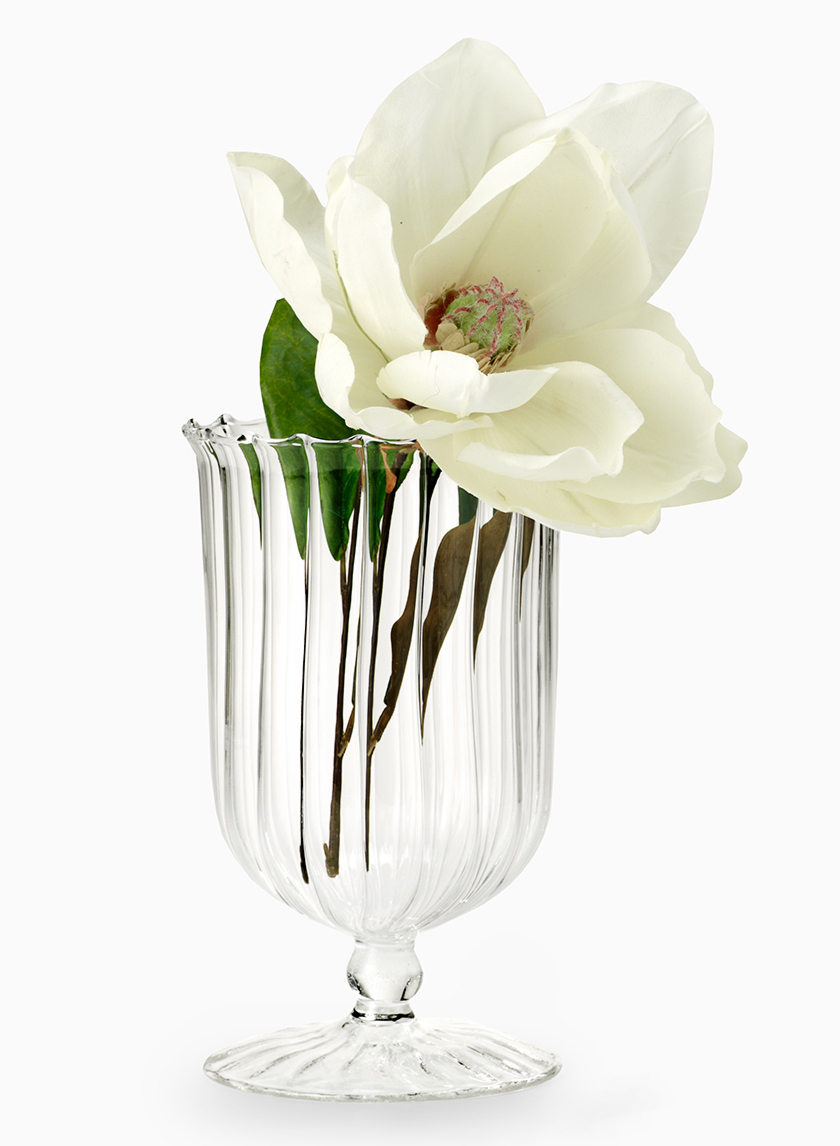 8in Optical Glass Urn Vase