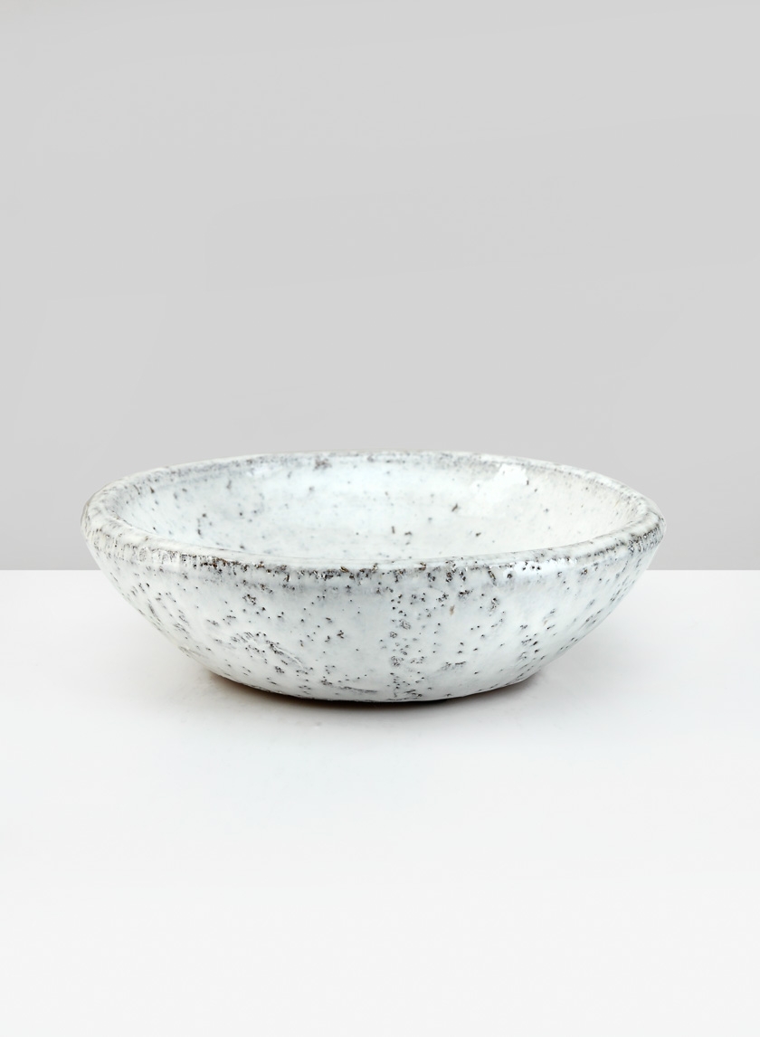 7in Byzantine Aged White Shallow Bowl