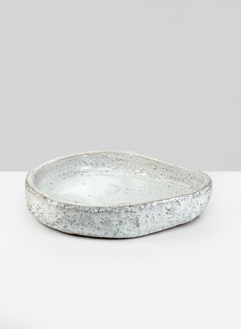 10in Byzantine Aged White Shallow Bowl