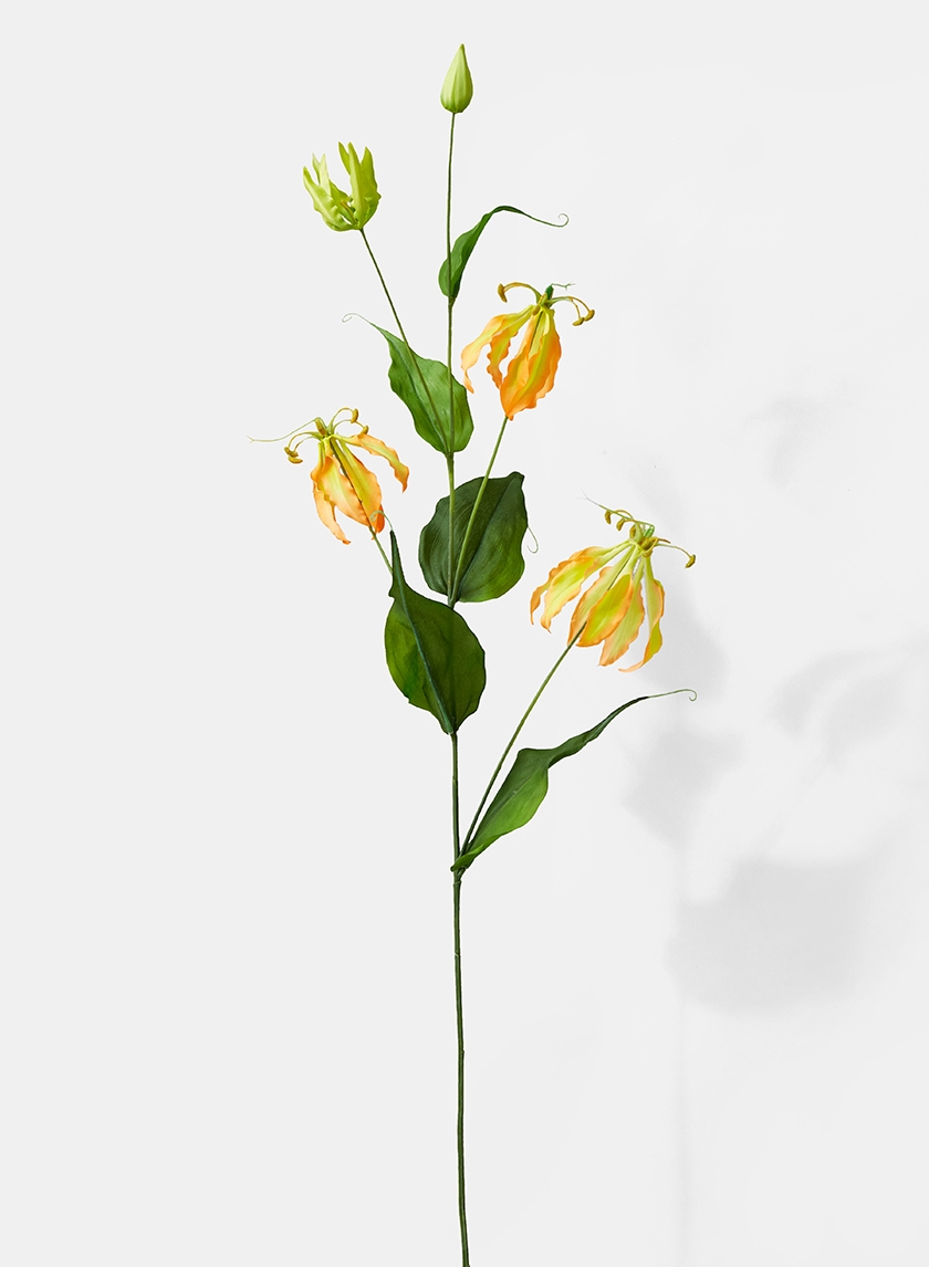Fake Orange Gloriosa Lily Spray | Wholesale Orange Lilies