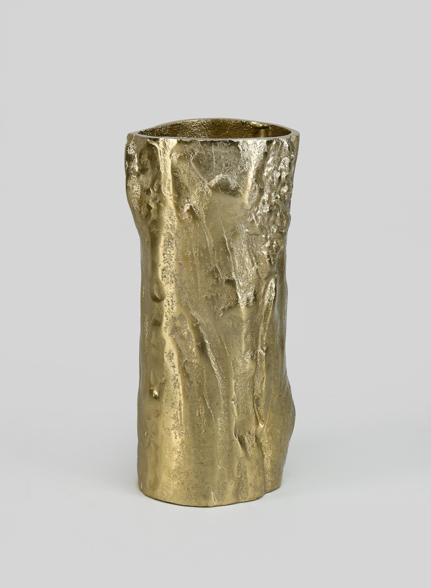 9in Boulogne Gold Birch metal Vase