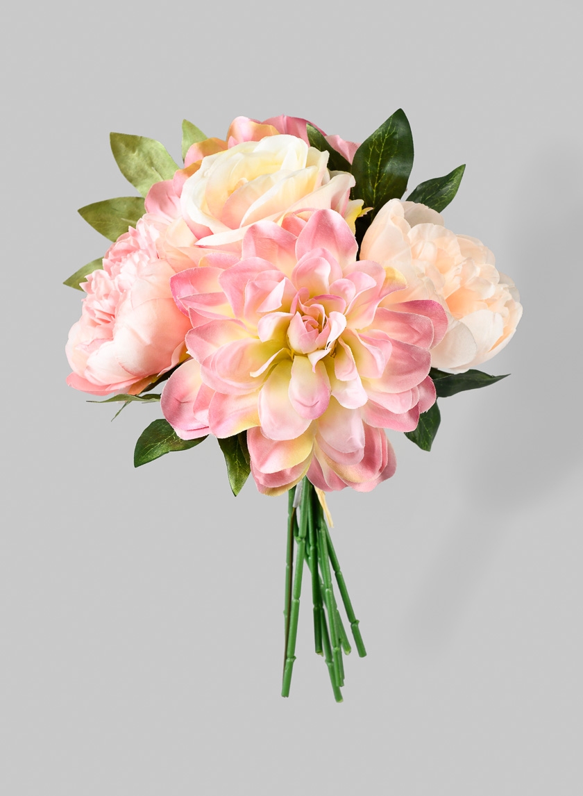 11in Peony, Dahlia, & Rose Bouquet