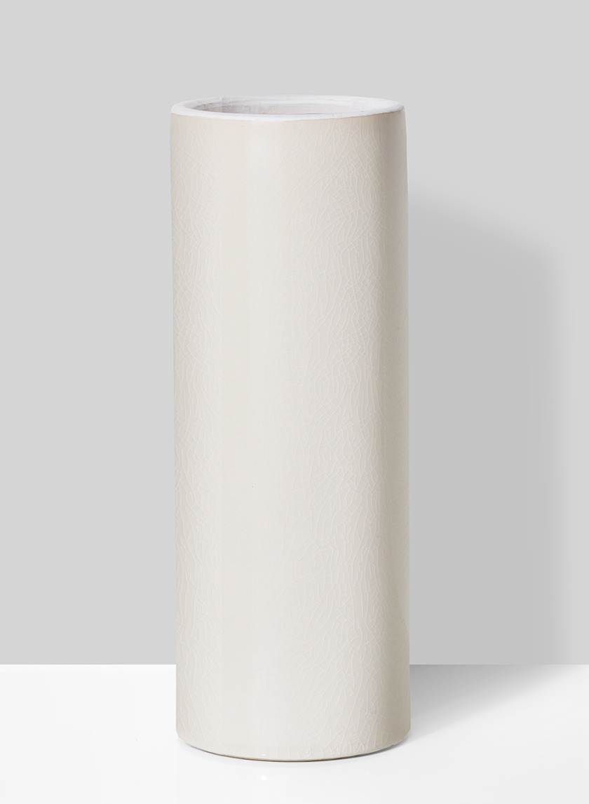 antique white ceramic cylinder vase