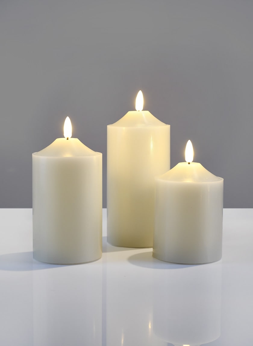 4, 5, & 6in Willow Flame L.E.D Candles