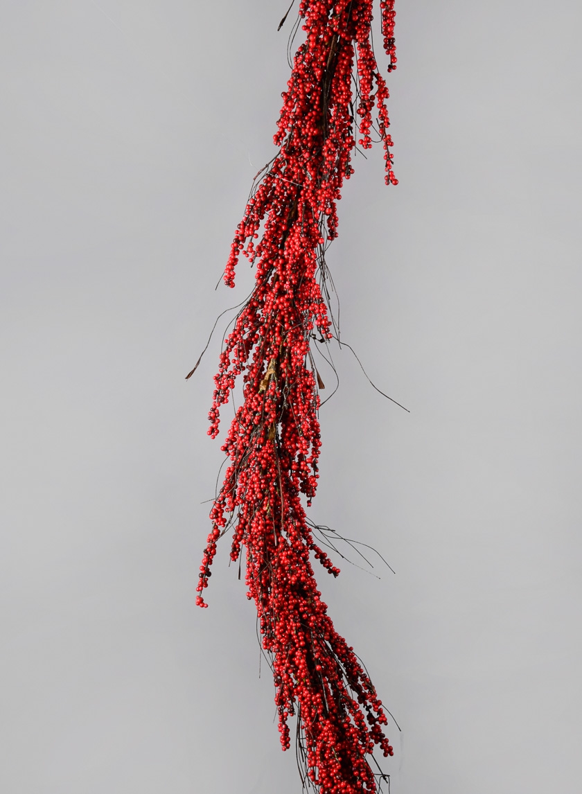 6ft Red Mini Berry Garland