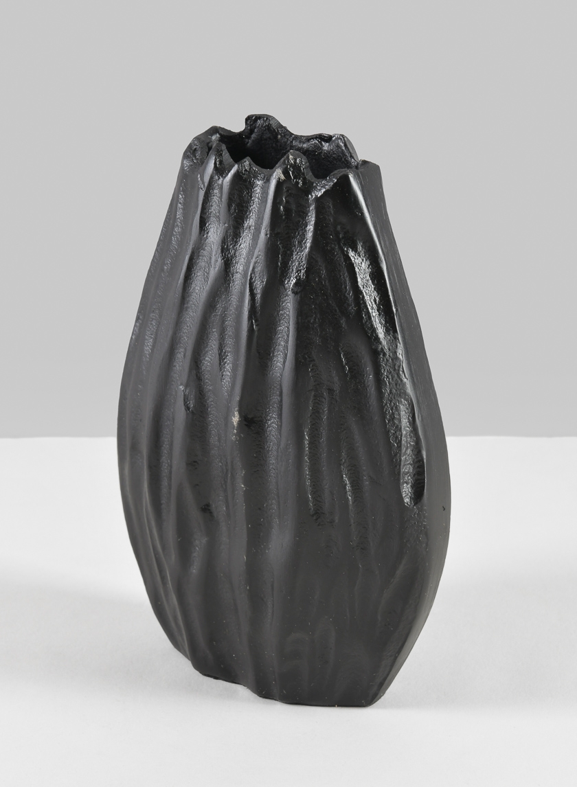 7in Aluminum Cosmos Black Bark Look Vase