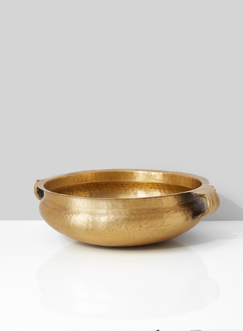 12 ¾in Antique Brass Handi Bowl