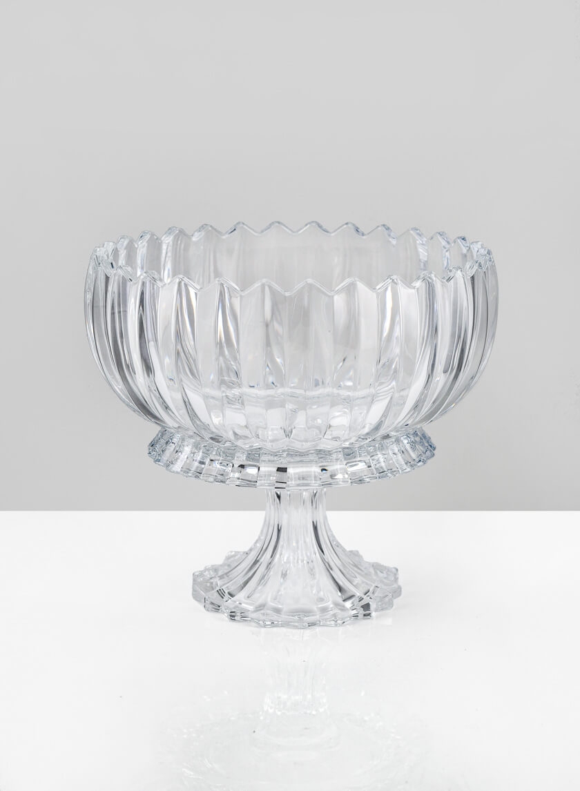 9in Arctic Ice Glass Compote
