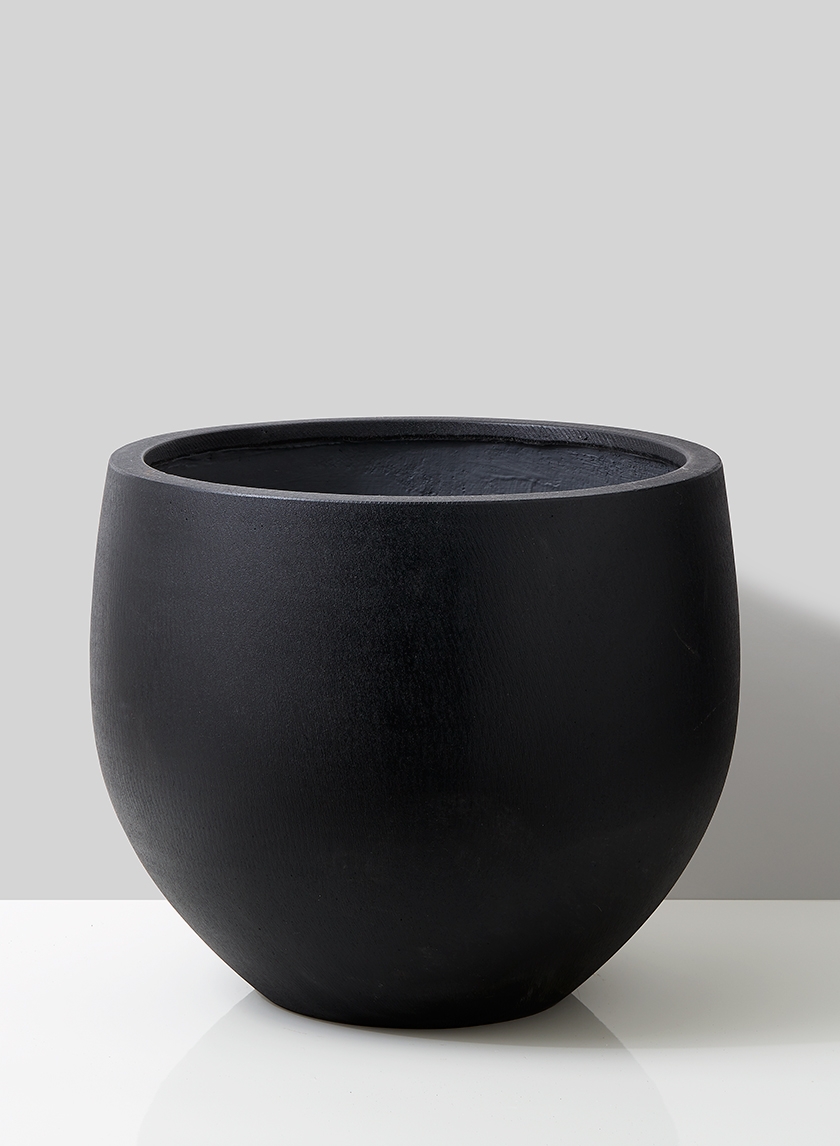 20in Black Ficonstone Round Pot