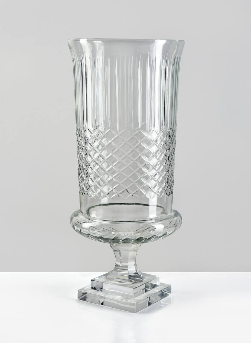 7½ x 16 ½in Cutwork Glass Urn