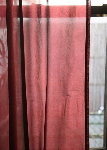 40 x 86in Deep Burgundy Poly Silk Tab Top Curtain Panel