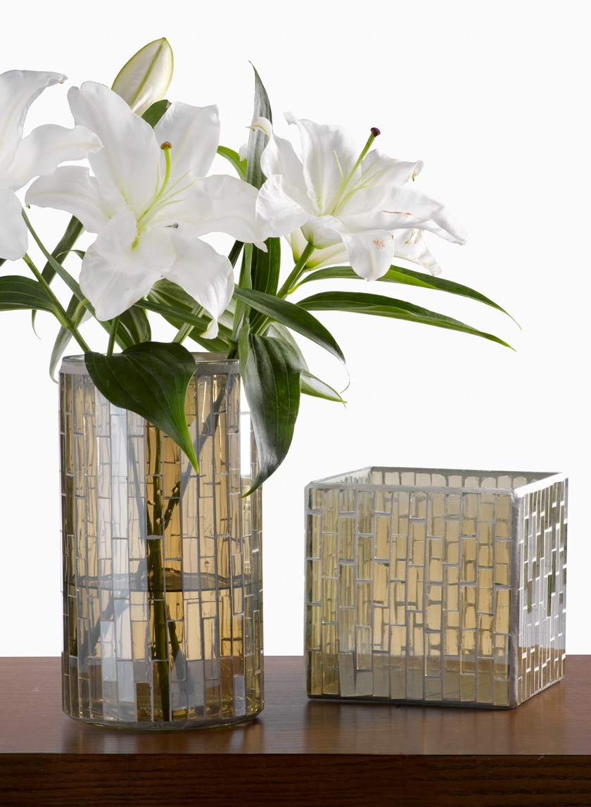 Mosaic Glass Tile Vases