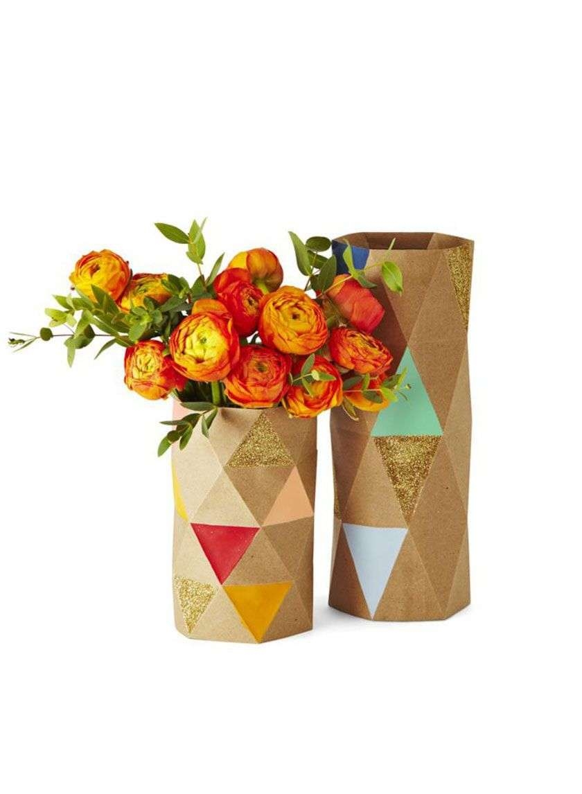 HGTV Paper Bag Faceted Vases for Thanksgiving
