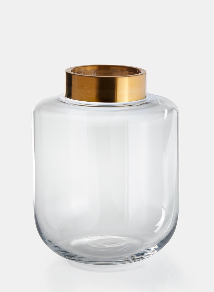 12in Gold Mouth Jar Vase