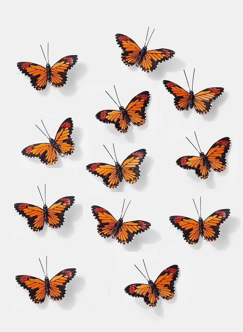 3 1/2in Orange Monarch Butterflies, Set of 12