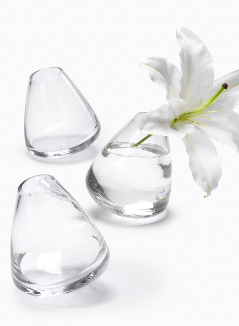 4in Round Base, Rolling Glass Bud Vase