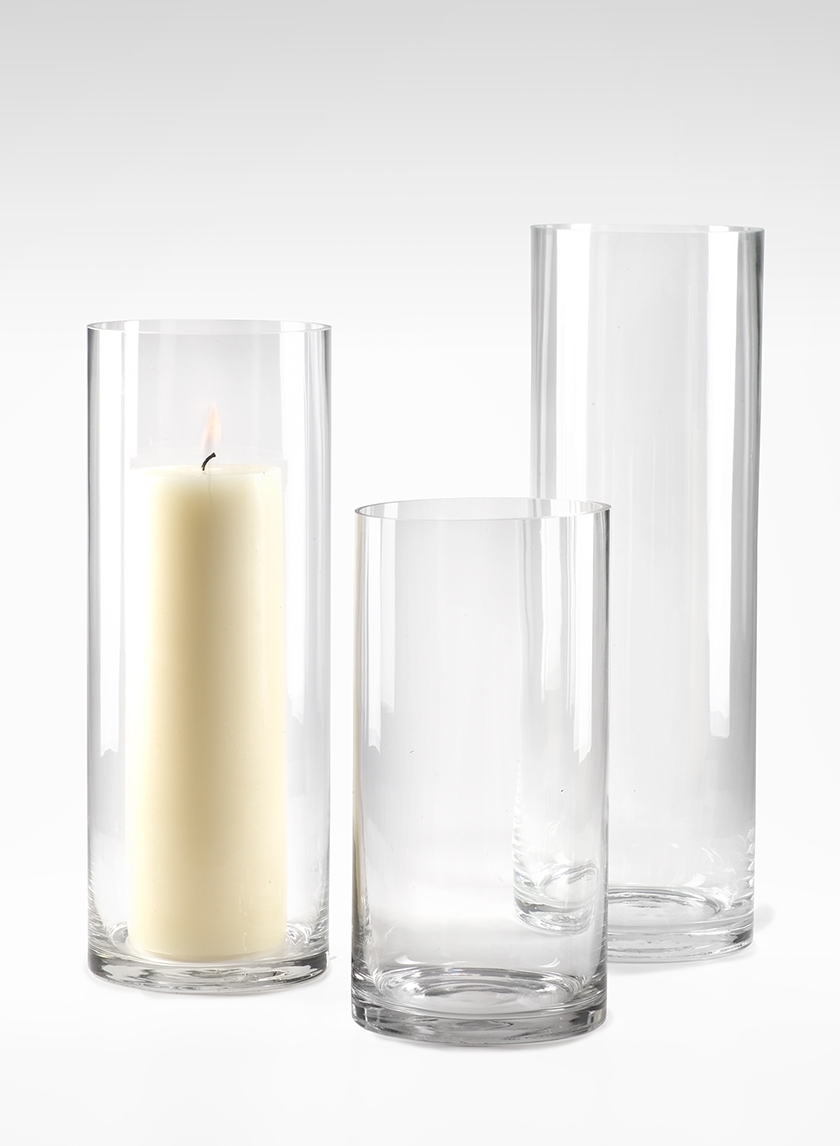6x12-, 6x16 -inch Clear Glass Cylinder Vases