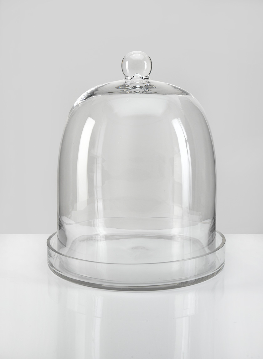 13in Batiste Glass Cloche & Base