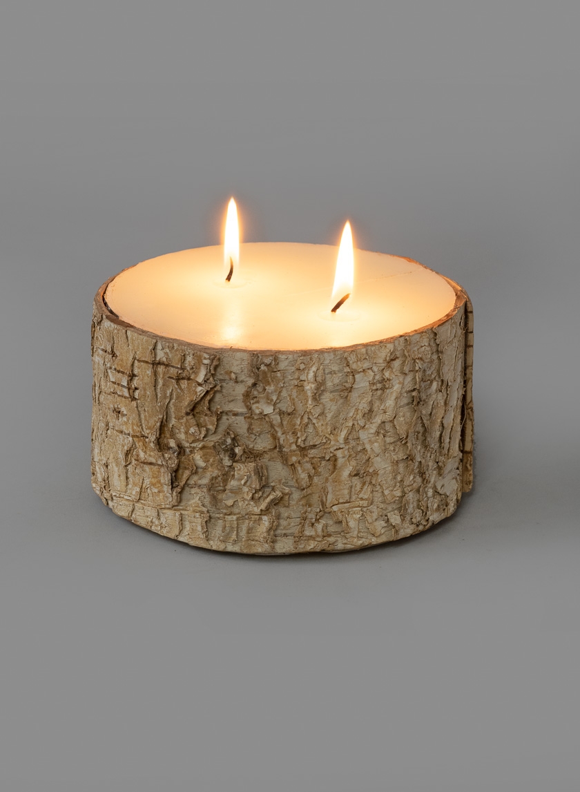 5 x 3in Birch Bark Pillar Candle