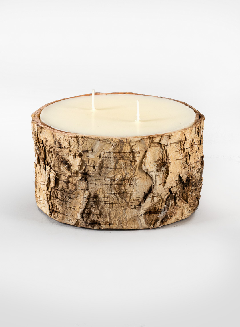 5 x 3in Birch Bark Pillar Candle