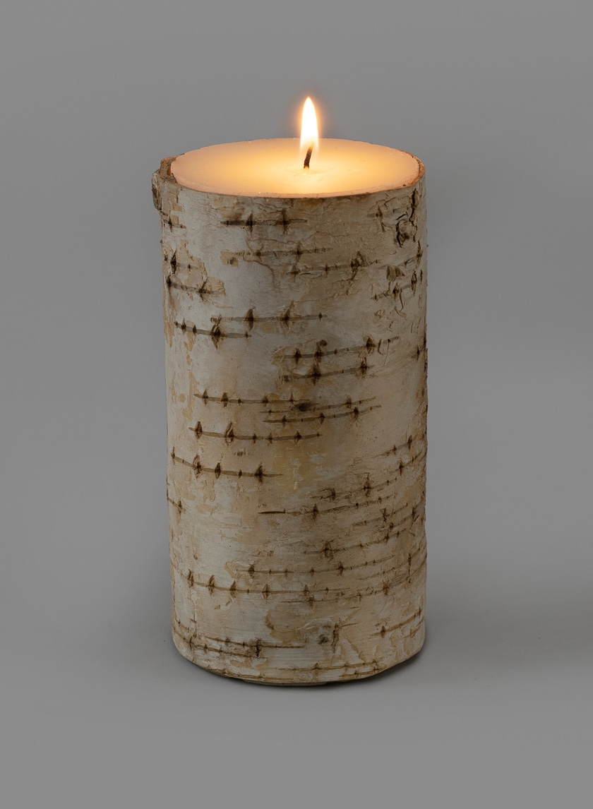 3 x 5 ¾in Birch Bark Pillar Candle