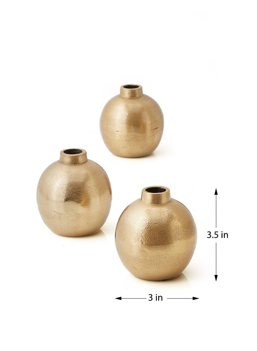 Chateau Gold Ball Bud Vase, Set of 4