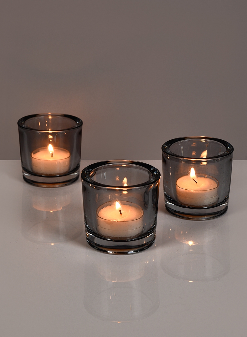 Smoke Tea Light Holder, Set of 3