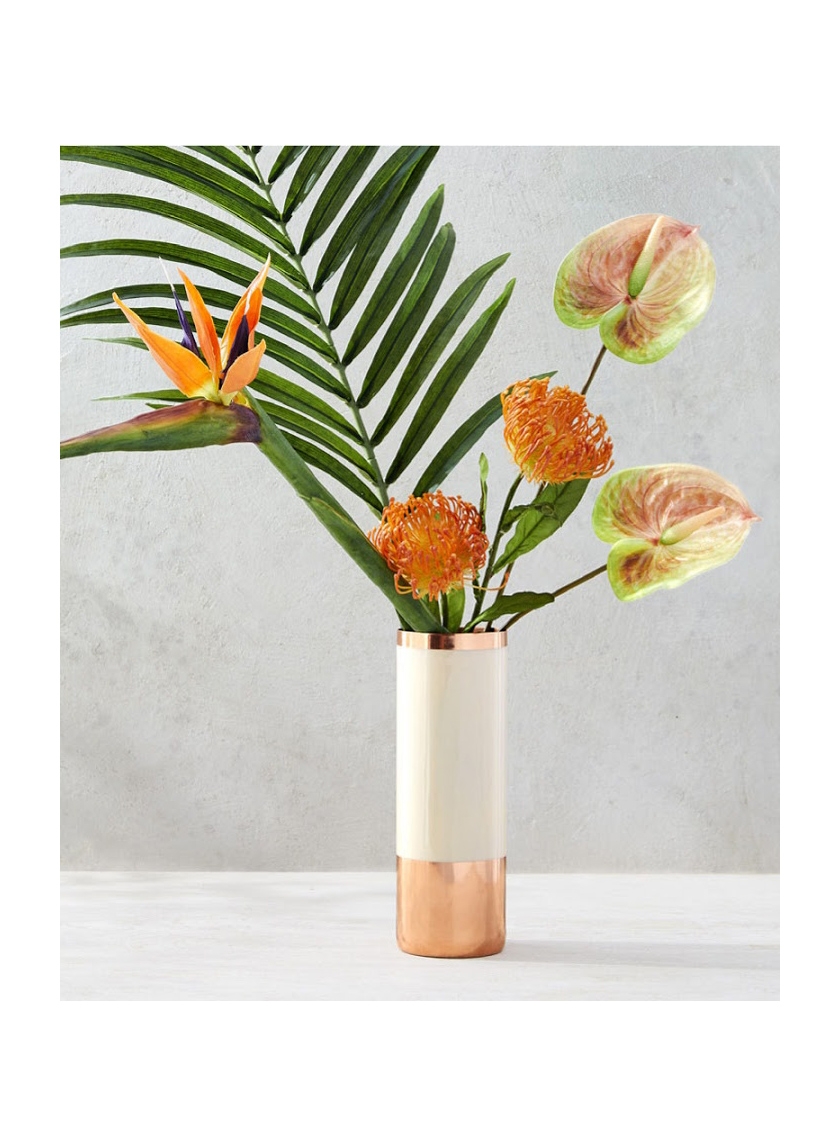 tropical silk flower anthurium arrangement 