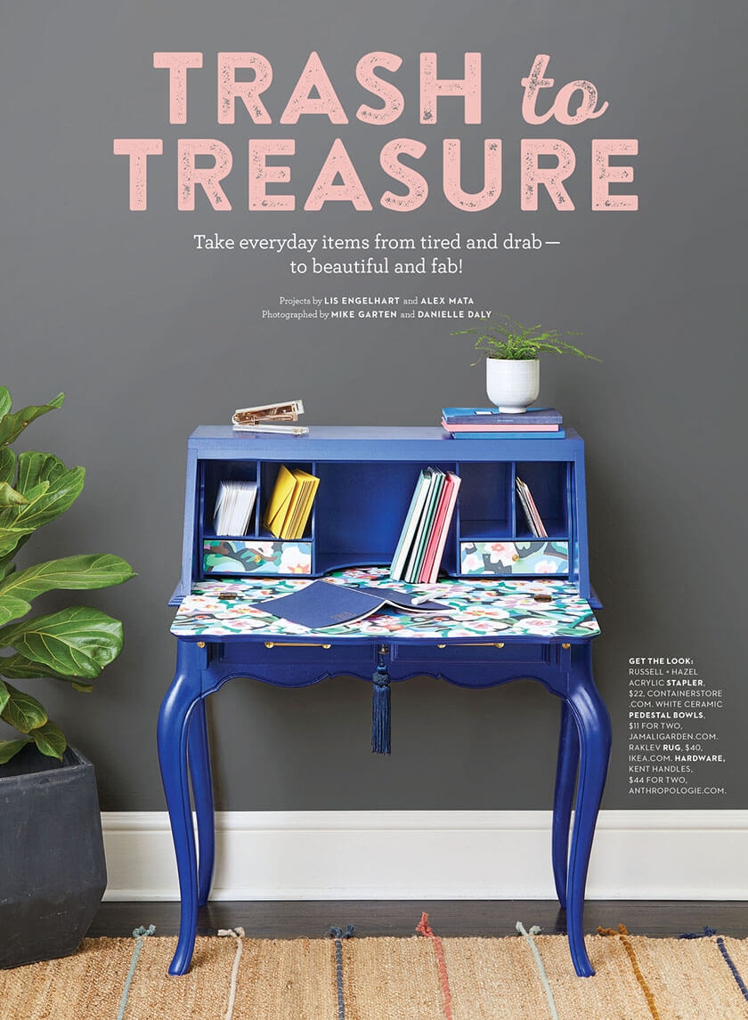 trash to treasure diy secretary makeover