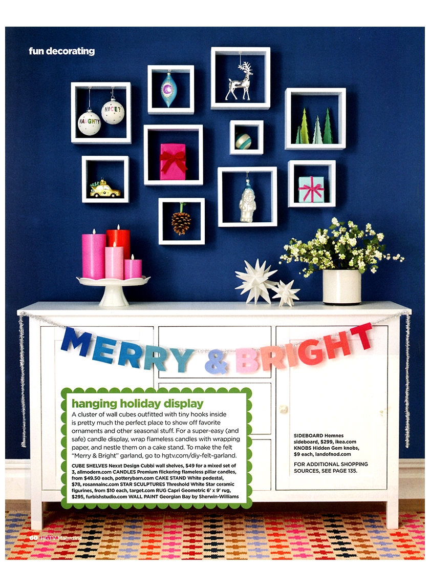 hgtv magazine hanging holiday display white ceramic vasae