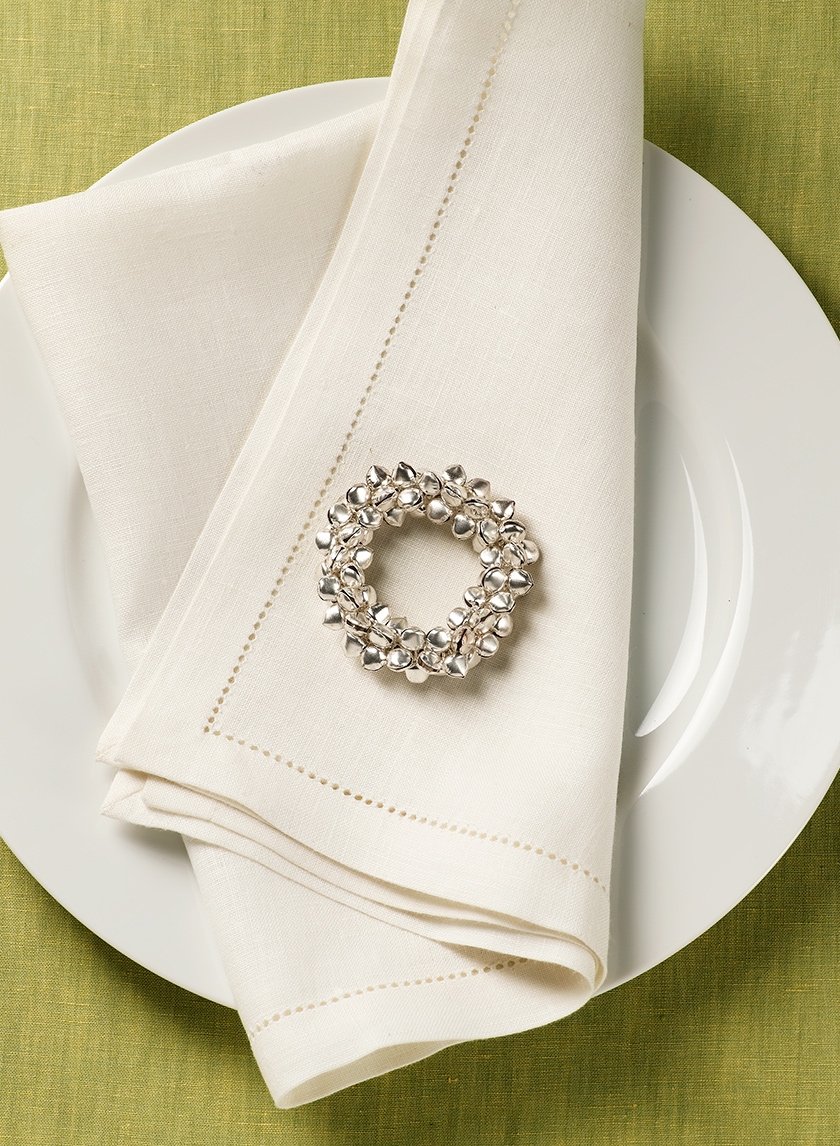 Silver Bells Napkin Ring, Set of 4