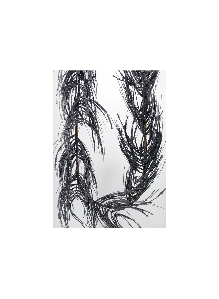 silver platinum black pine garland EBC3296A-S64