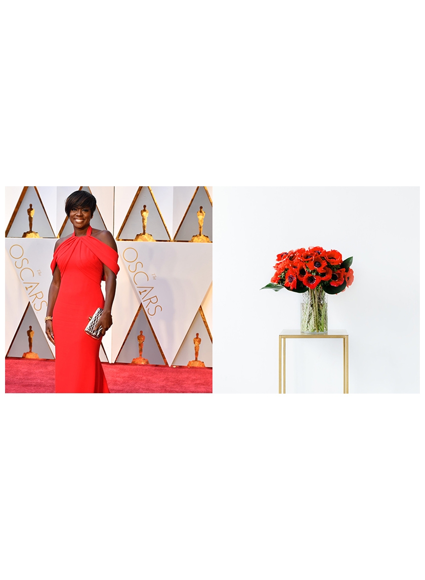 denise fasanello flowers viola davis armani oscar dress inspired arrangement