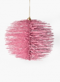 Pink Glitter Brush Ornament Ball