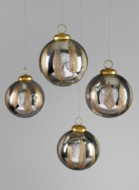 4in Al-Hambra Palm Leaf silver ornament, Set of 4