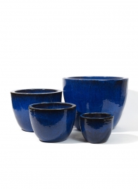 8in Blue Glazed Pot
